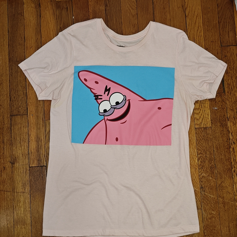 Spongebob Squarepants Adult T-Shirt Devious Patrick Star Meme Face Nickelodeon